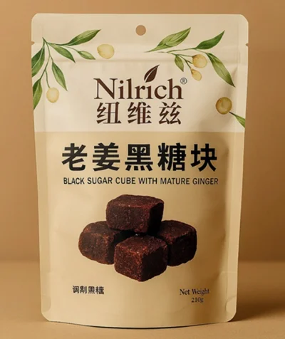 Nilrich Olgunlaştırılmış Zencefilli Siyah Kamış Şekeri Küpleri